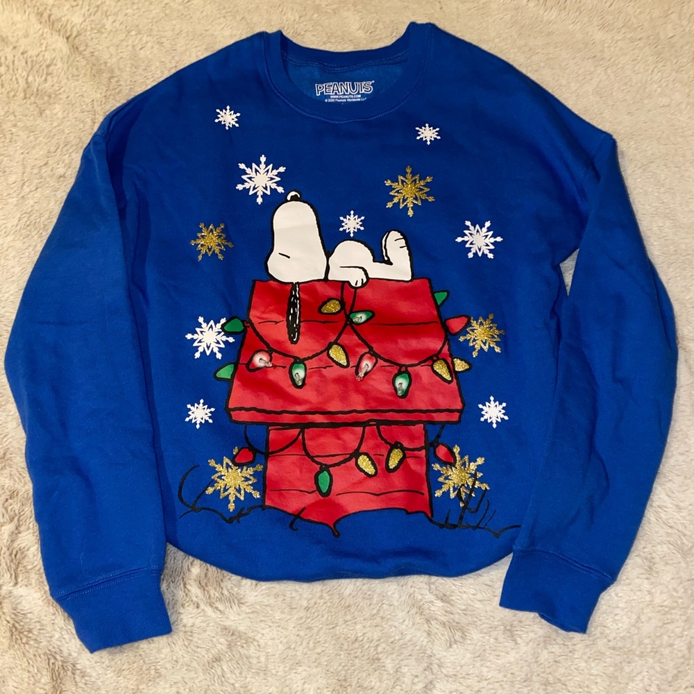 Holiday Snoopy light up fleece sweater